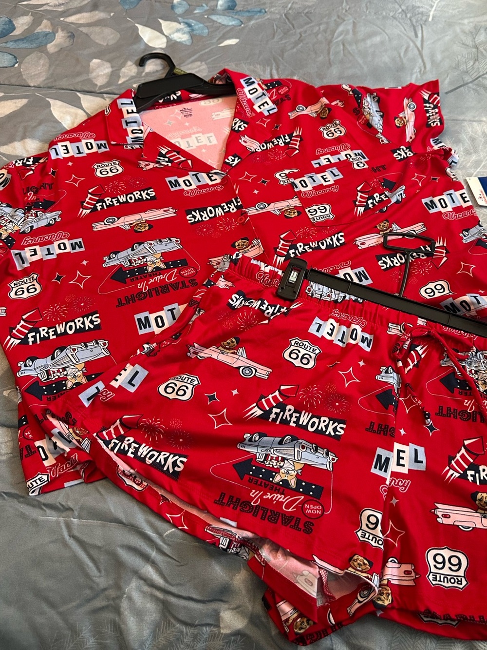 NWTS Celebrate Patriotic Women's Shorty Pajama Set - Motel Graphic Sz XL